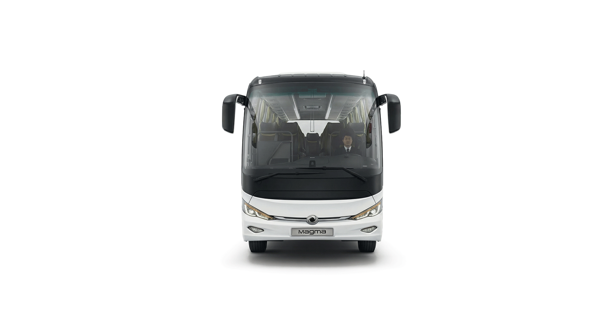 Vista frontal del bus Junfeng
